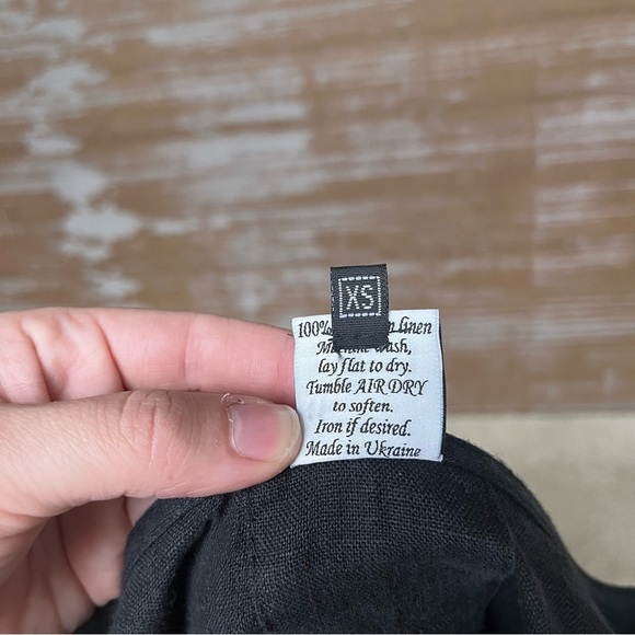 Crown Linen Designs Ruffle Sleeve Tunic Laggen Look Minimalist Classic Womens XS - Picture 4 of 4